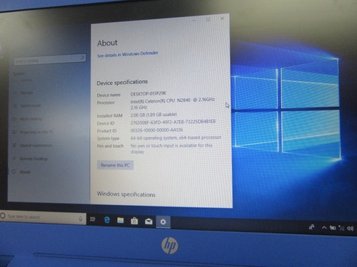 HP Stream 11 Pro 11.6’’ Laptop - Intel Celeron N2840 @ 2.16GHz 2GB RAM 32GB SSD - Picture 3 of 13