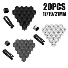 20x 17/19/21mm Car Rims Wheel Nut Screw Cover Lug Dust Bolt Cap Hub Cap w/ Tool 