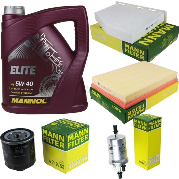MANN-FILTER Inspektionspaket Mannol 5L Elite 5W-40 FüR Vw Golf V 1.4 16V-image