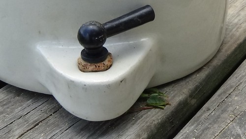 Antique Gaymers Cider CYDER JUG GLAZED Pottery Vintage Jar Brown Handle Lid - Picture 2 of 3