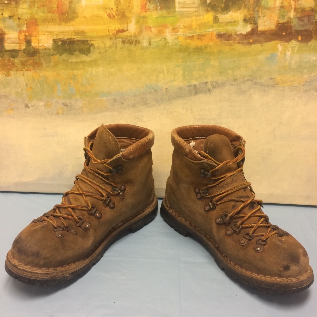 COBRA Suede Leather Alpine Mountaineering Boots Men 8 Women 9 Tan Made in Italy Cobra Leather Alpine Mountaineering Boots Men 6 Women 7 Tan  main image 4