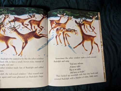 Vintage! Rudolph the Red-Nosed Reindeer (1976. A Little Golden Book) Hardcover - Picture 4 of 8