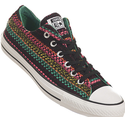Converse Women size 5.5 CT Ox Parakeet rainbow Sneaker lo top multi colored wool