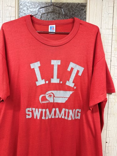 Vintage IIT Scarlet Hawks Swimming T Shirt Illinois Institute Technology Red XL - Picture 2 of 14