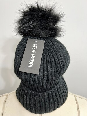 Steve Madden Black Winter Hat Size One Size 