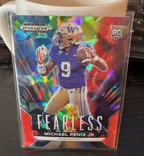 2024 panini prizm draft picks michael penix jr fearless red cracked ice RC F-MPJ