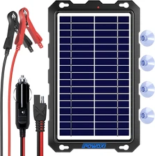 POWOXI Upgraded 7.5W-Solar-Battery-Trickle-Charger-Maintainer-12V Portable Water