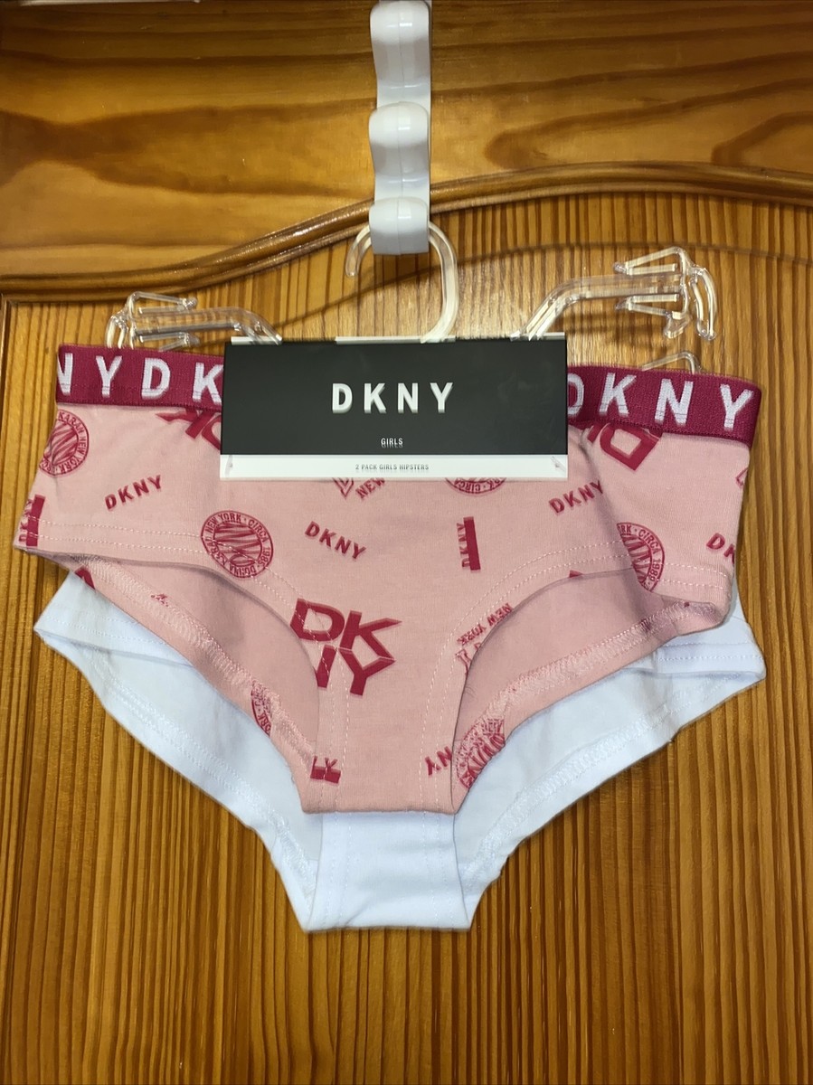 Girls DKNY Knicker Hipsters Age 12-14 Years Pinks New Tags x2 Pair