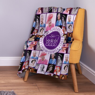 Platinum Jubilee - Queen Collage - weiche Fleecedecke
