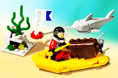 Genuine LEGO Town: Divers: SEA HUNTER Set 6555 Complete with Minifigure **USED**
