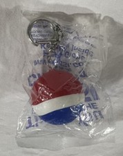 Vintage Pepsi Logo Ball Keychain Soda Pop Squeezable Foam Ball Advertising NEW