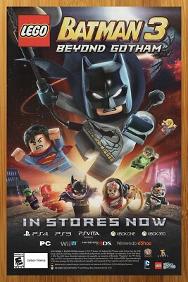 2014 LEGO Batman 3 Beyond Gotham PS3 Xbox 360 DS Wii PC Print Ad/Poster Game Art