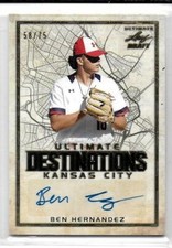 2020 Leaf Ultimate Draft Ben Hernandez Ultimate Destinations Gold Auto UDBH1 /75