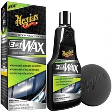 (66,60€/L) Meguiars - 3in1 Wax inkl. Foam Pad - Reiniger + Politur + Wachs 473ml