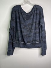 Sundry Womens Pullover Sweatshirt Medium Sz 2 Blue Camouflage Casual Loose Comfy
