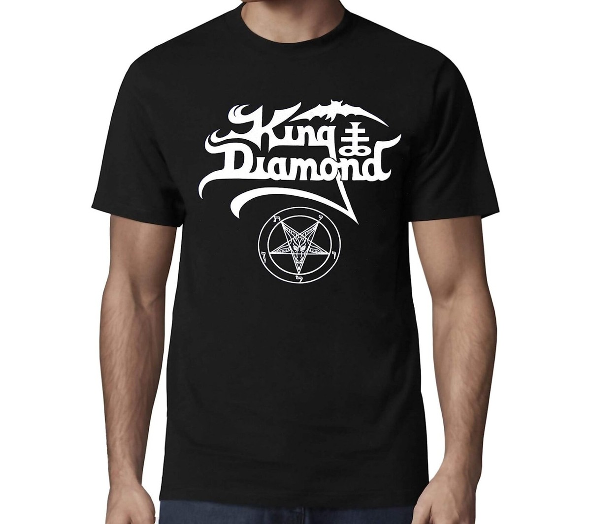 KING DIAMOND cd lgo WHITE PENTAGRAM LOGO Official SHIRT 2XL New 