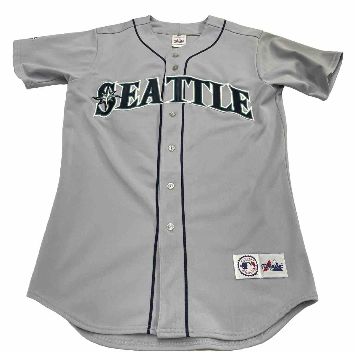 Vintage Majestic Seattle Mariners Men's M Gray Away Stitched Vintage Majestic Seattle Mariners Men's M Gray Away Stitched