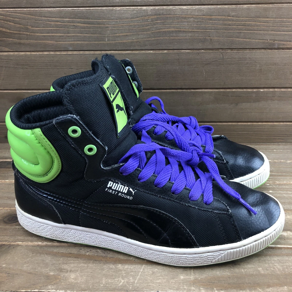 PUMA First Round &#034;Halloween&#034; Purple High Top Sneakers Men Sz *READ* | eBay