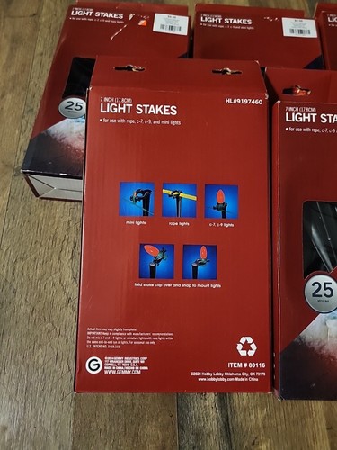 5 Boxes Box Lot 7” Outdoor Light Stake 25 ct New - Picture 5 of 8