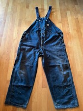 Vintage Carhartt Black Duck Bib Overalls Men 50x30 Unlined Denim RO1 Double Knee