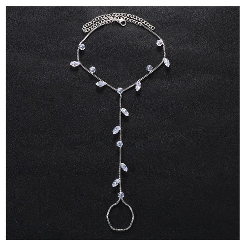 1Pair Summer Rhinestone Barefoot Sandals Foot Chain Jewelry Rhinestone Anklet... - Picture 3 of 4