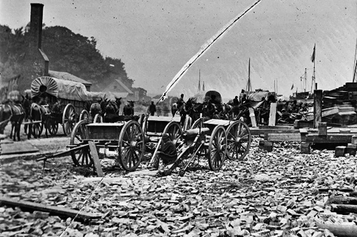 New 5x7 Civil War Photo: Caissons, Cannon and Army Wagons at City Point