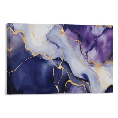 Purple Abstract Modern Canvas Poster Bedroom Decor Family Decor Aesthetic Gift