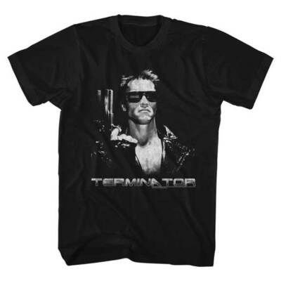 The Terminator 80's Movie Black & White Arnold 45 Longslide Men's T Shirt