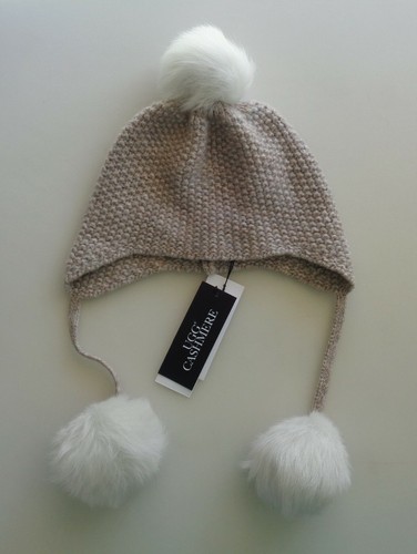 Tri Pom Beanie Knit Hat 