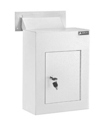 ADIROFFICEThrough the Wall Drop Box with Adjustable Chute Mail ADI631-10-WHI