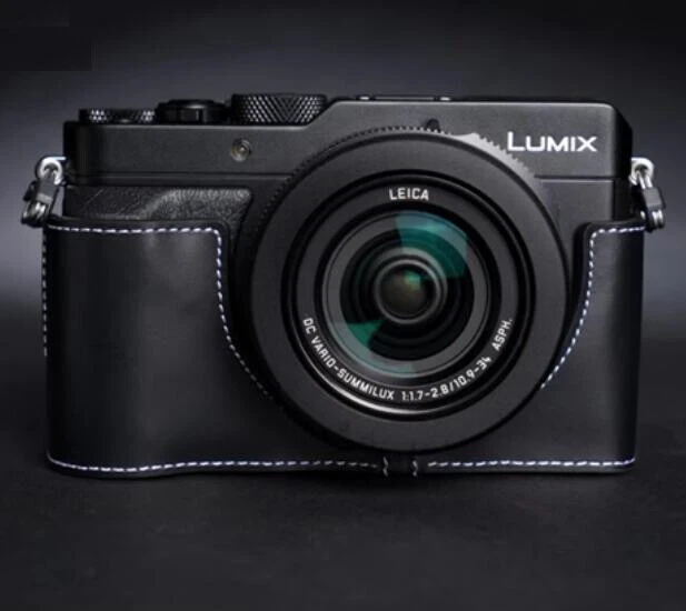 Handmade Genuine Leather Camera Half Cover Case Bag For Panasonic LX100 - Image 4 of 4