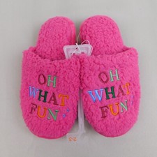 Wondershop Oh What Fun Kids Sherpa Christmas Slippers - 2-3, Pink 3357