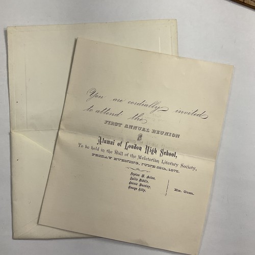 1875!!!! London High School, London, Ohio Class Reunion Announcement Invitation