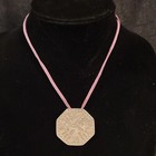 Thai Etched Tribal Motif Fish Floral Sterling Silver Octagonal Slide Pendant New