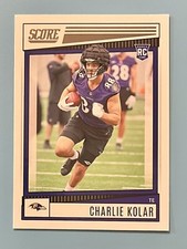 2022 Panini Score #374 Charlie Kolar RC Baltimore Ravens ROOKIE