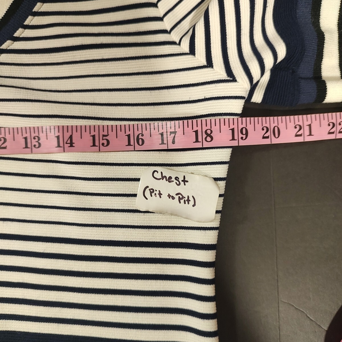 Potters Pot ブルーストライプストレッチ半袖ミニドレス女性サイズ 大きい - image 5