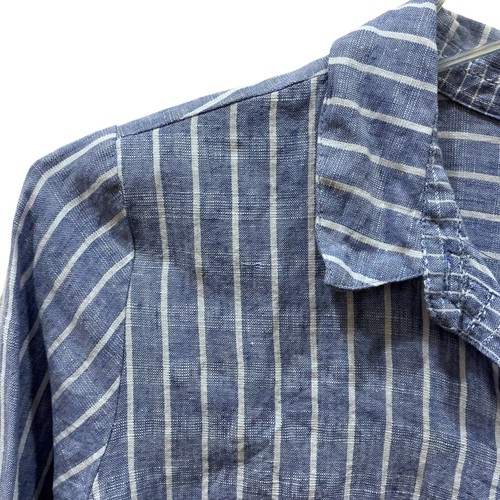 Habitat Clothes to Live in Tunic Top Women Medium M Button Shirt Blue White NEW - Picture 3 of 12