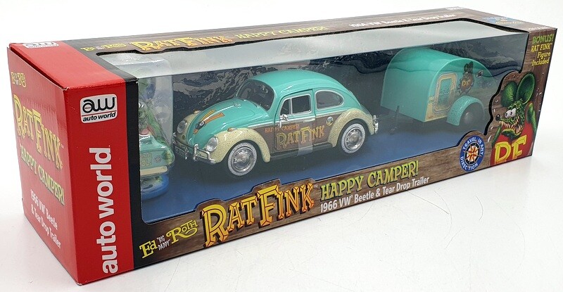 ミニカー AUTO WORLD 1:24 RAT FINK 1966 VW Beetle 1/24 Auto World 1966 Volkswagen Beetle 