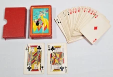 Antique Congress 606 Playing Cards - Woman Holding Flowers - Complete Deck
