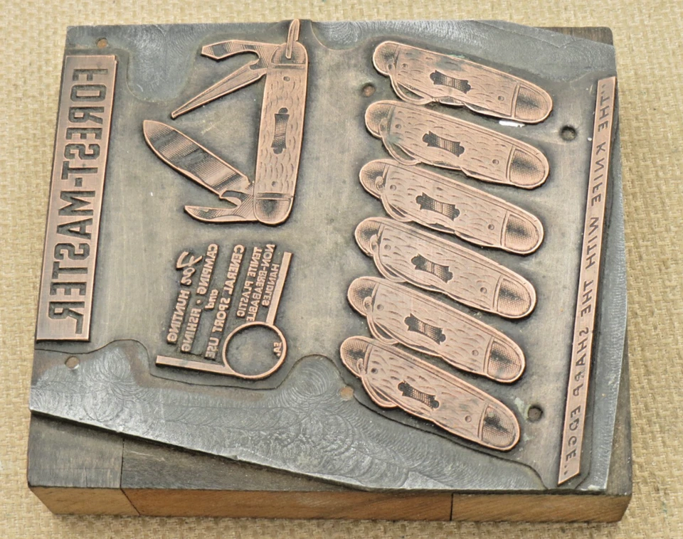 Bloque de impresión de cuchillo utilitario Scout vintage COLONIAL KNIFE CO - FOREST MASTER Foto 4 de 4