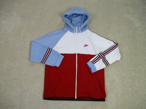 Nike Tech Sweater Adult Extra Large Red Blue Swoosh Hoodie Full Zip Mens * | eBay