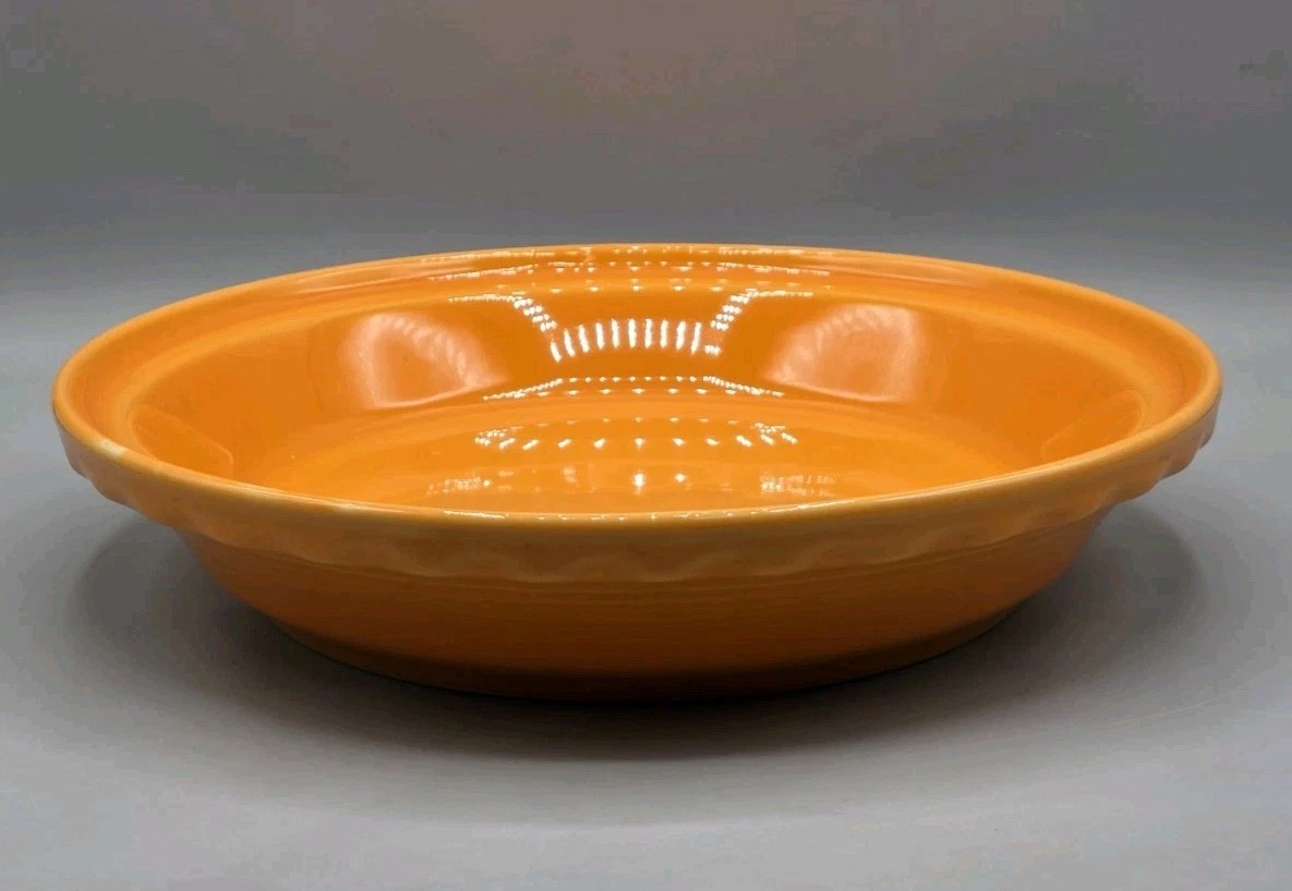 Fiestaware Orange Apricot Deep Pie Baker - 10" Fluted Dish - HLC USA - RETIRED
