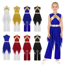 US Girls Outfit Liturgical Costume Robe Set Dance Stage Dress Modern Praise Gown