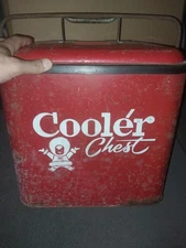 VINTAGE Lovell Manufacturing Company 1957 Red Eskimo Coolér CHEST -  Cooler 