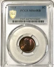 1918 Lincoln Cent PCGS MS64 RB