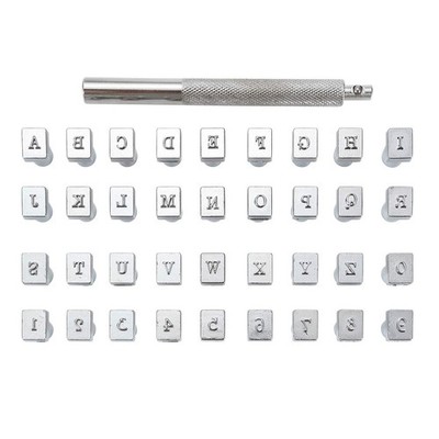 Leathercraft Metal Letter and Number Stamps Punch Set 36Pcs 26 Alphabet 3MM