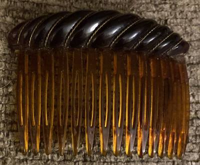 Roger Para Brown Hair Comb W Braided Metal Wire In Creases 3 X 2  Made In Paris