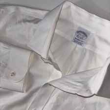 Brooks Brothers Regent Fit Non Iron Stretch Dress Shirt Men 17.5 33 White Supima