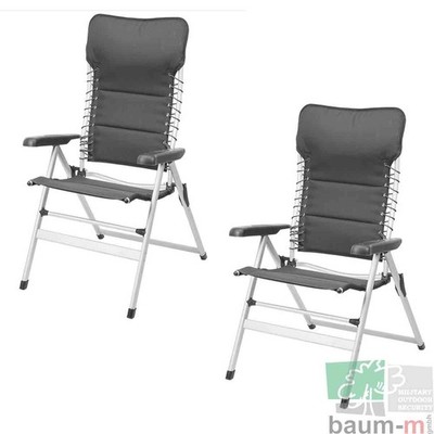 2x Campingstuhl Novara von Campart Komfortabel Klappbar Anthrazit bis 120 kg