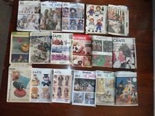 Mixed Lot Crafts 17 Sewing Patterns Simplicity McCalls Butterick Dolls Bears